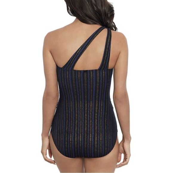 AMORESSA BY MIRACLESUIT Chateau Chambord Striped One Piece Swimsuit 14 - Picture 2 of 7